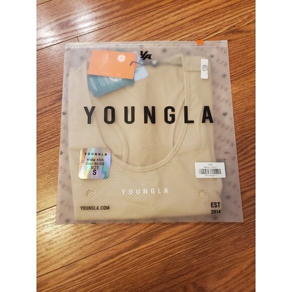YoungLA Tank Men's Size Small Beige Performance Line Hydrocool Racerback NWT - Picture 2 of 9